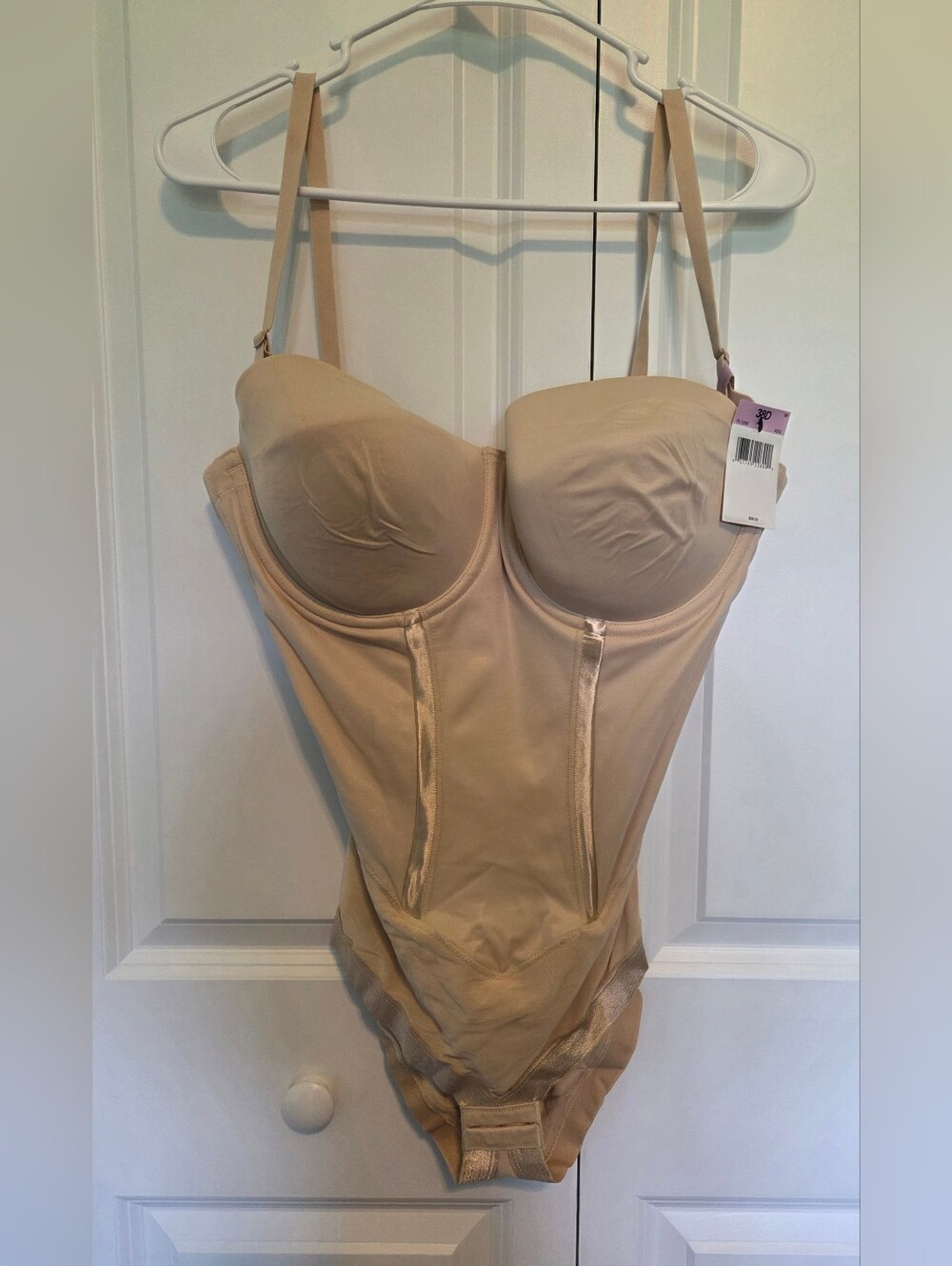 NWT Maidenform 38D Nude Strapless Shapewear Bodysuit